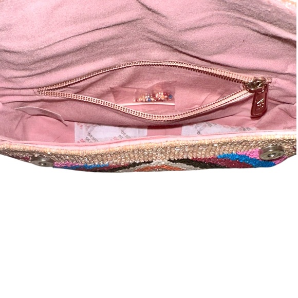 America & Beyond Geometric Chevron Geode Multicolor Beaded Bag NEW NWT - Picture 6 of 8